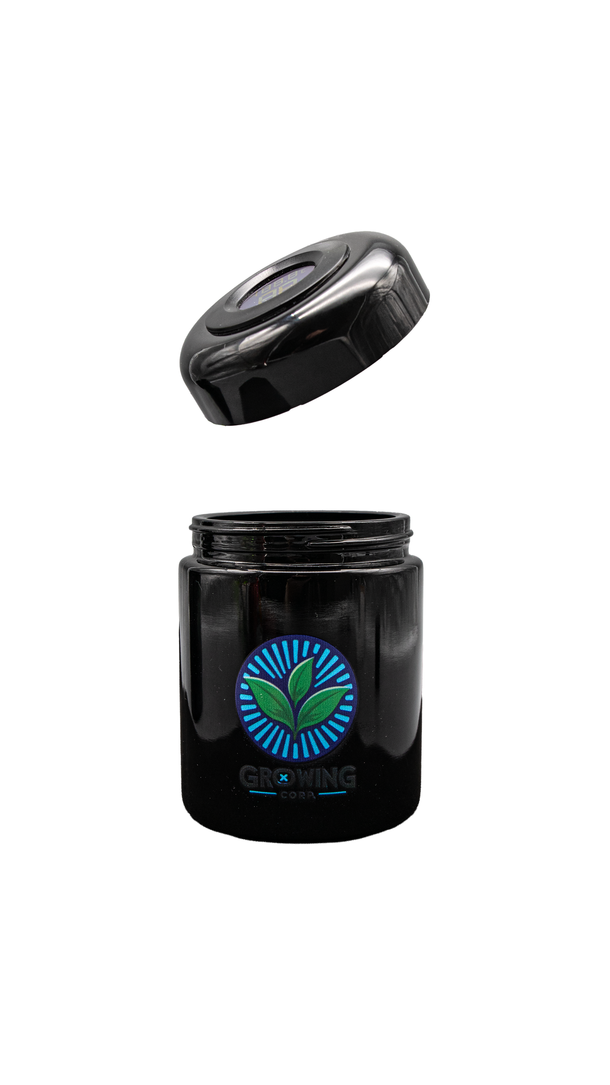 Kräuter- & Tee Aufbewahrungsglas 250 ml aus Violettglas – luftdicht mit Dichtung – integriertes Hygrometer & Thermometer – UV-Schutz Aromadose für Kräuter, Chili & Gewürze