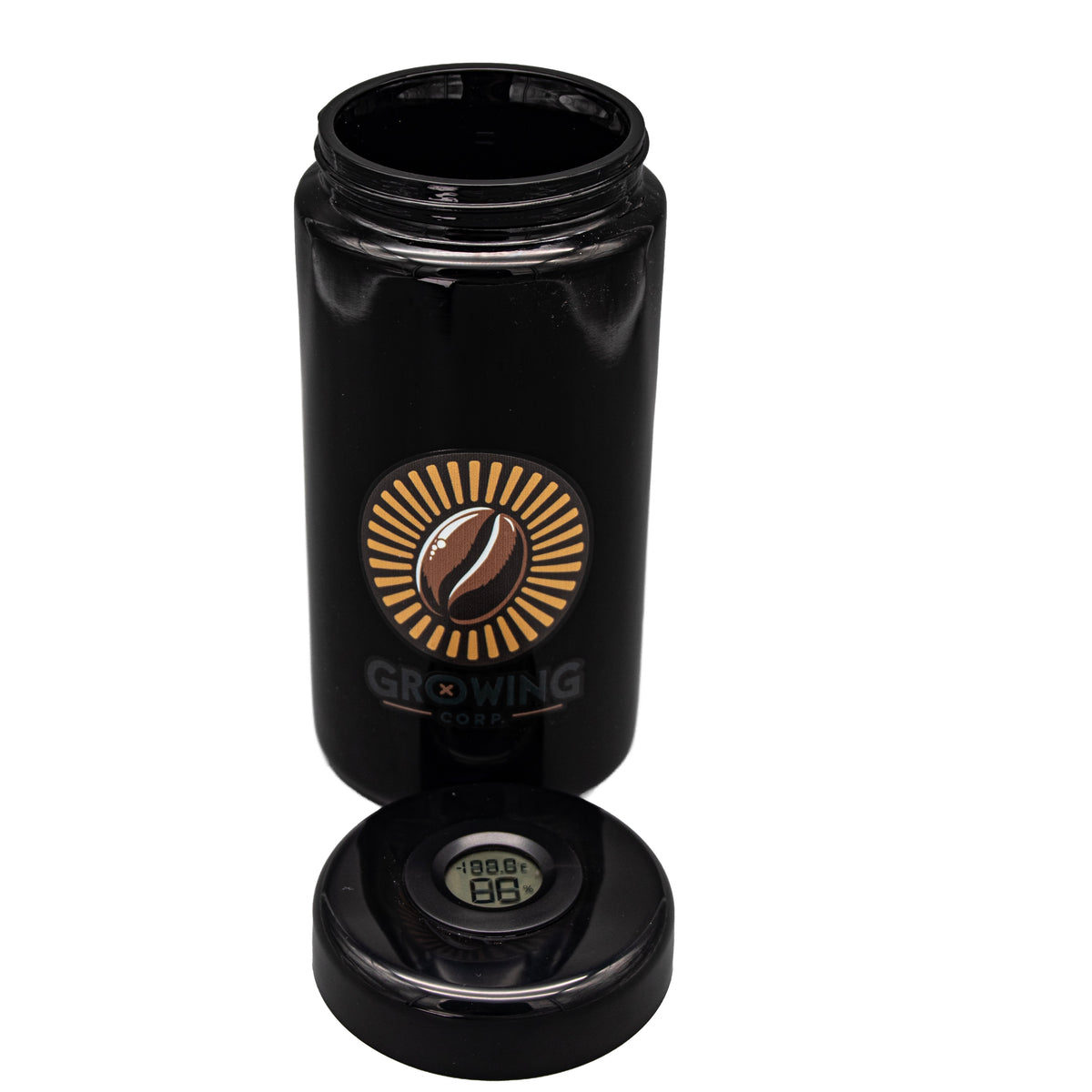 Kaffee Aufbewahrungsglas 1000 ml aus Violettglas – Aromadose mit Hygrometer & Thermometer – luftdicht mit Dichtung – UV-Schutz für Kaffeebohnen & Espresso