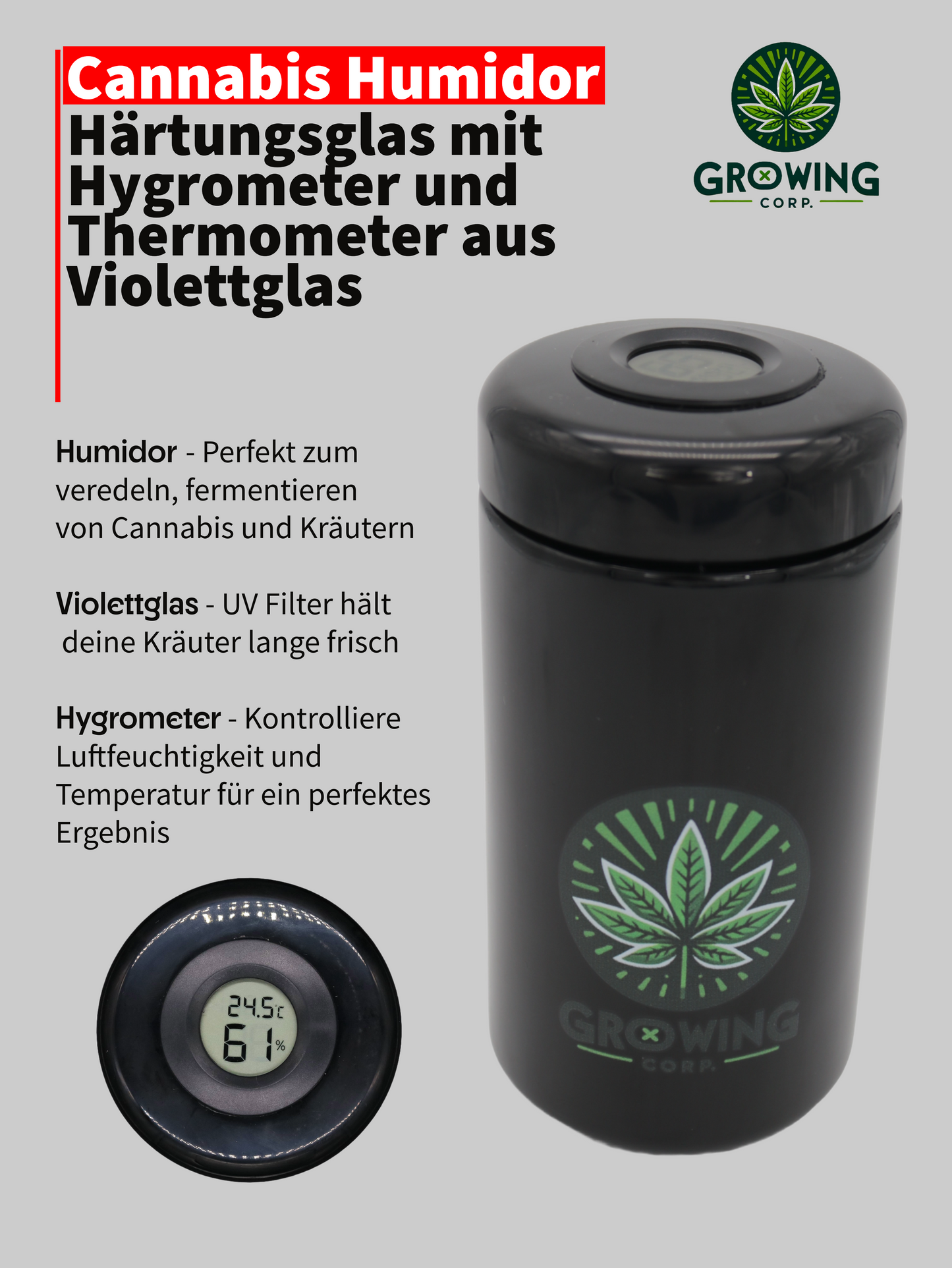 cannabis aufbewahrung luftfeuchtigkeit Cannabis Härtungsglas – Growing Corporation
